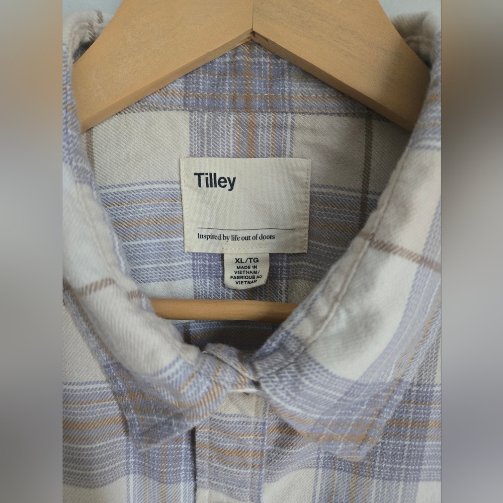 TILLEY  💯 Organic Cotton Plaid Button-Up Shirt - Picture 6 of 9